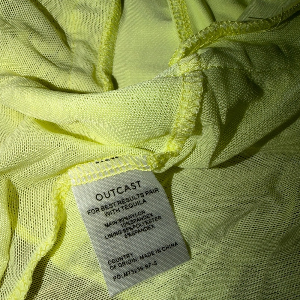 Backless Halter Ruffle Mini Dress - Neon Yellow - Picture 4 of 5